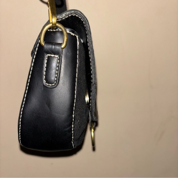 2/$30 Saddle Black PU Shoulder Bag Adjustable Strap - Picture 5 of 12